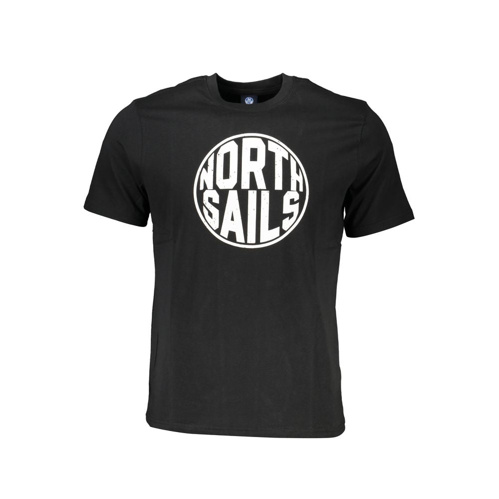 North Sails Schwarzes Baumwoll-T-Shirt für Herren