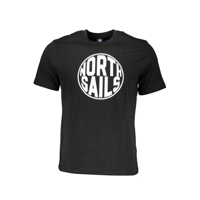 North Sails Schwarzes Baumwoll-T-Shirt für Herren