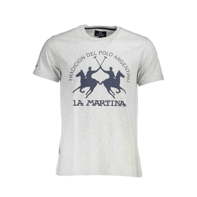 La Martina Grigio Baumwoll-T-Shirt für Herren