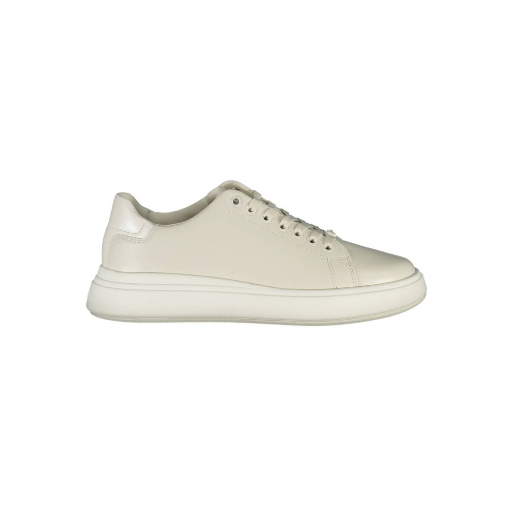 Calvin Klein Beige Genuine Leather Sneaker
