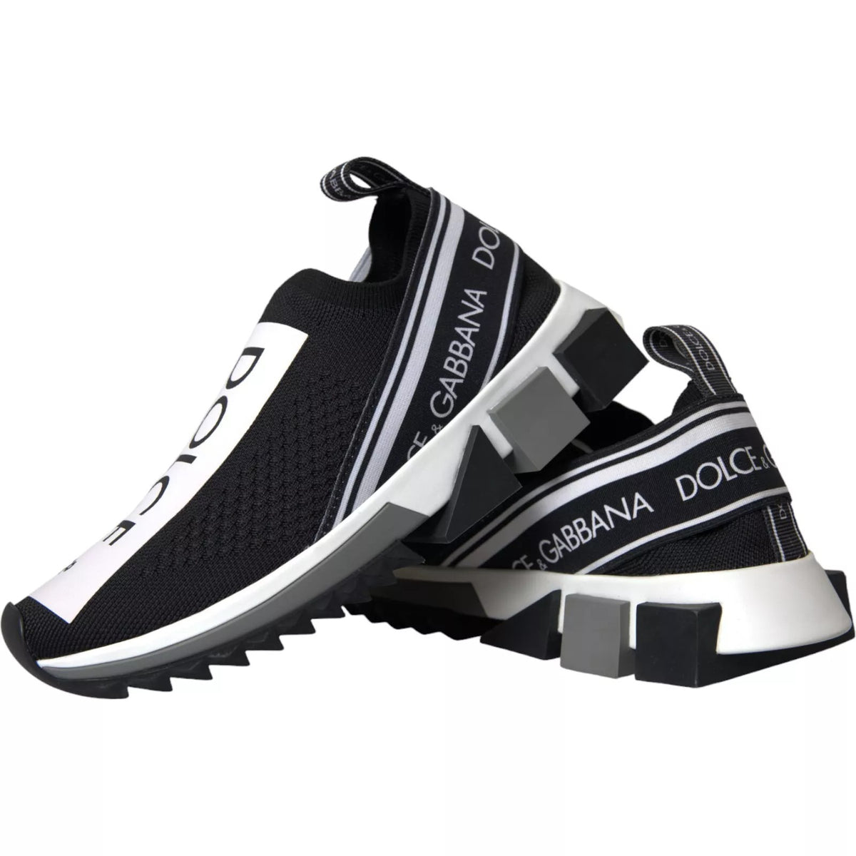 Dolce & Gabbana Schwarz Weiß Slip On Sorrento Sneakers Schuhe
