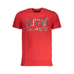 Cavalli Class Rotes Baumwoll-T-Shirt für Herren