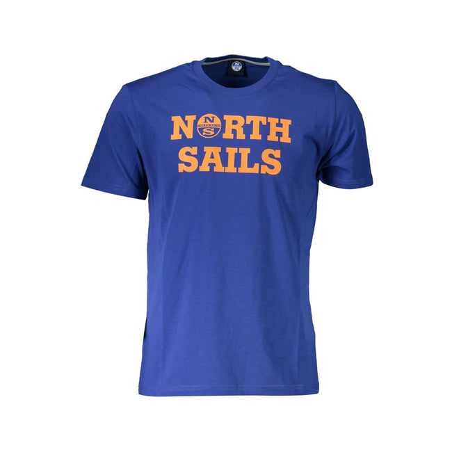 North Sails Blu Baumwoll-T-Shirt für Herren