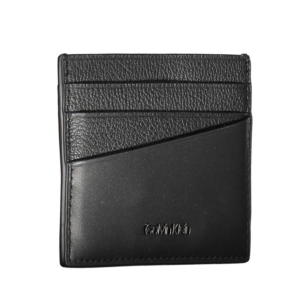Calvin Klein Schwarzes Leder Portemonnaie