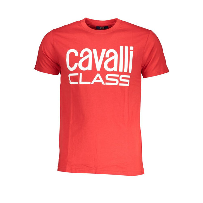Cavalli Class Rosso Baumwoll-T-Shirt für Herren