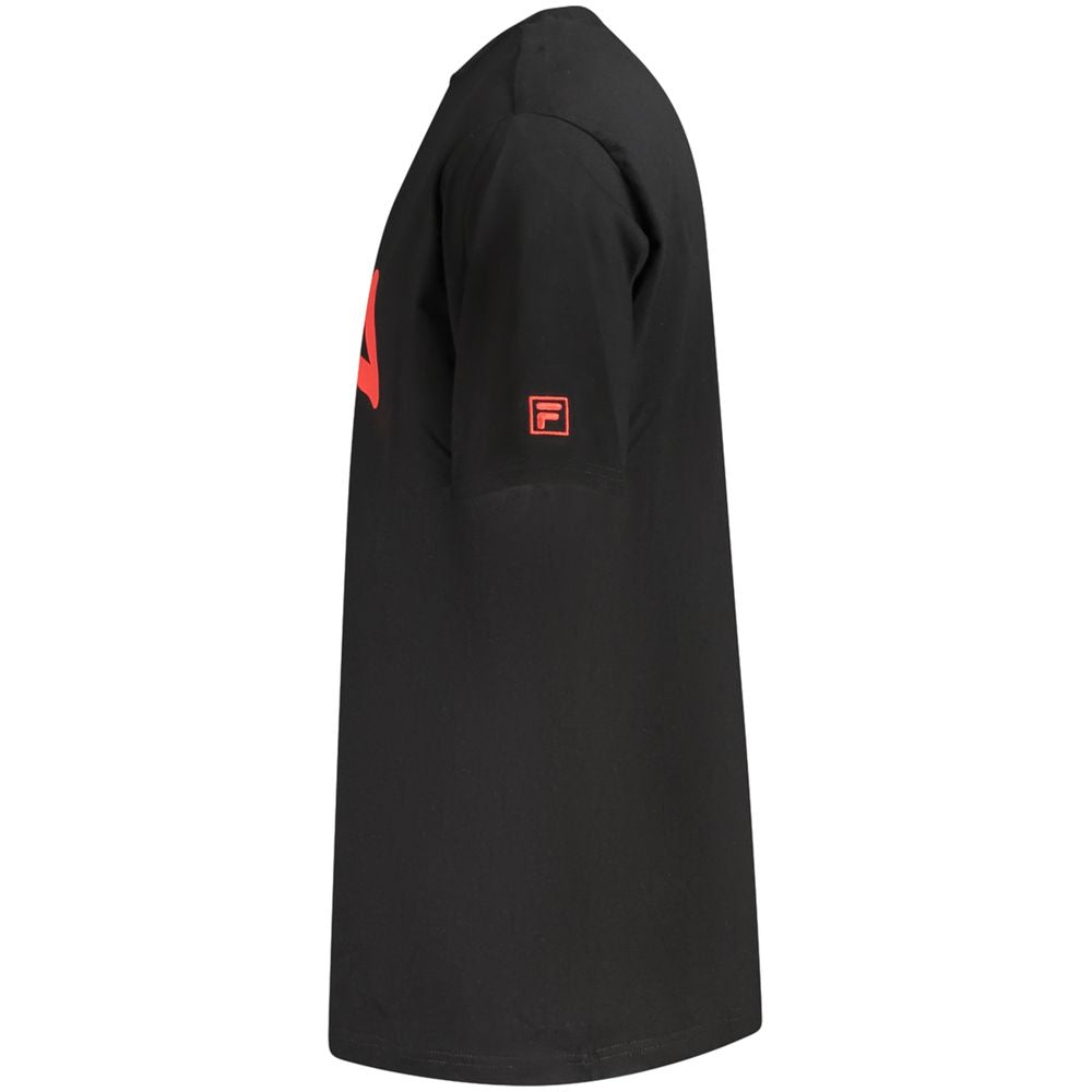 Fila Schwarzes Baumwoll-T-Shirt für Herren
