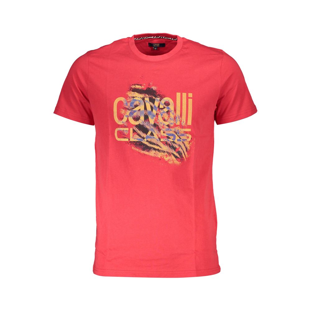 Cavalli Class Rosso Baumwoll-T-Shirt für Herren