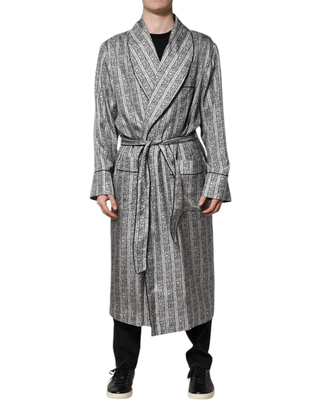Dolce & Gabbana Multicolor Floral Robe Mantel Wickeljacke