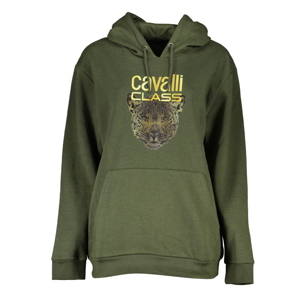 Cavalli Class Grüner Baumwollpullover für Frauen