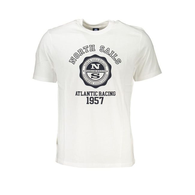 North Sails Bianco Baumwoll-T-Shirt für Herren