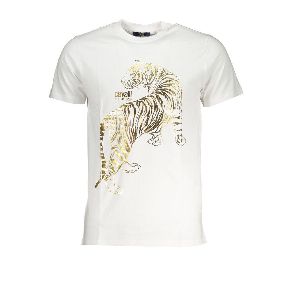 Cavalli Class Bianco Baumwoll-T-Shirt für Herren