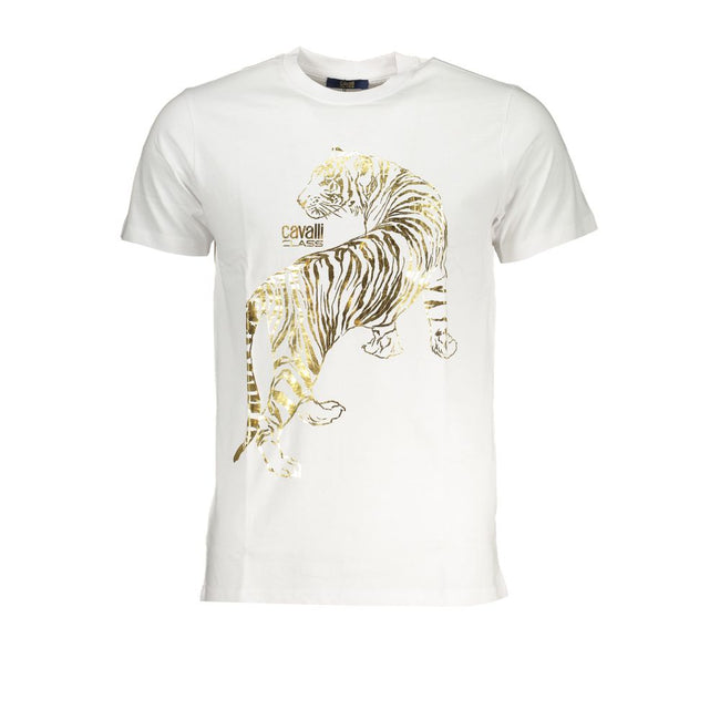 Cavalli Class Bianco Baumwoll-T-Shirt für Herren