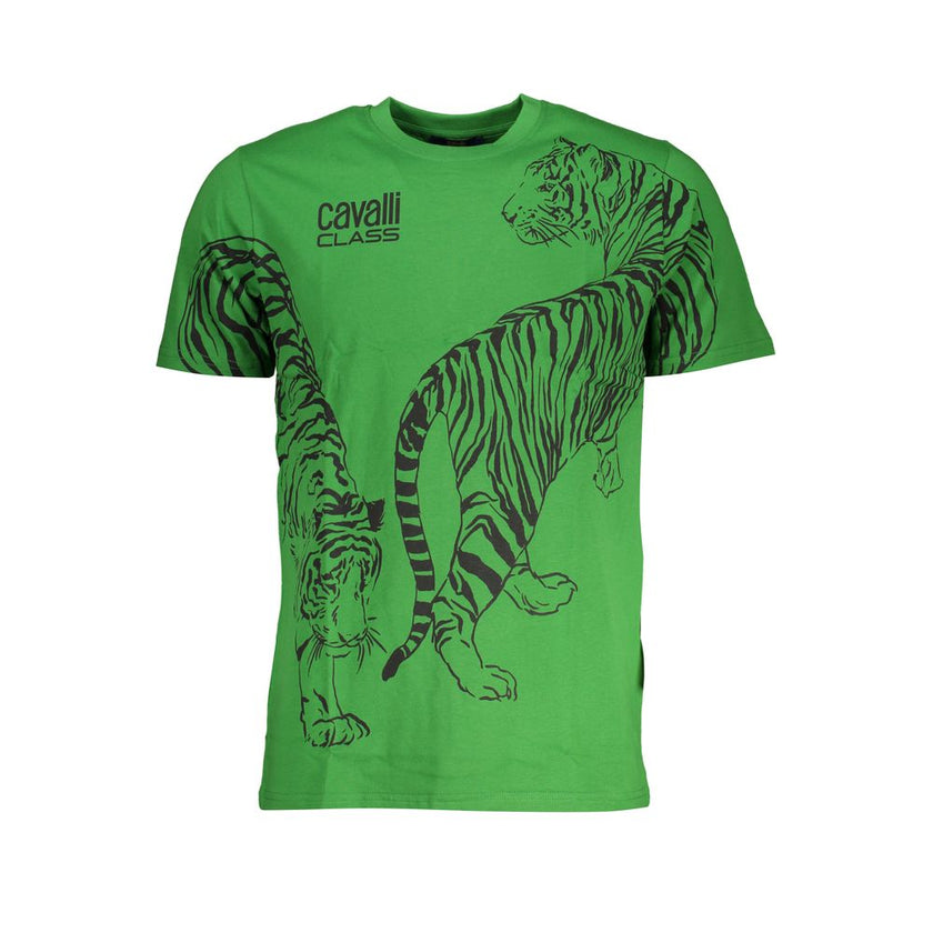 Cavalli Class Verde Baumwoll-T-Shirt für Herren