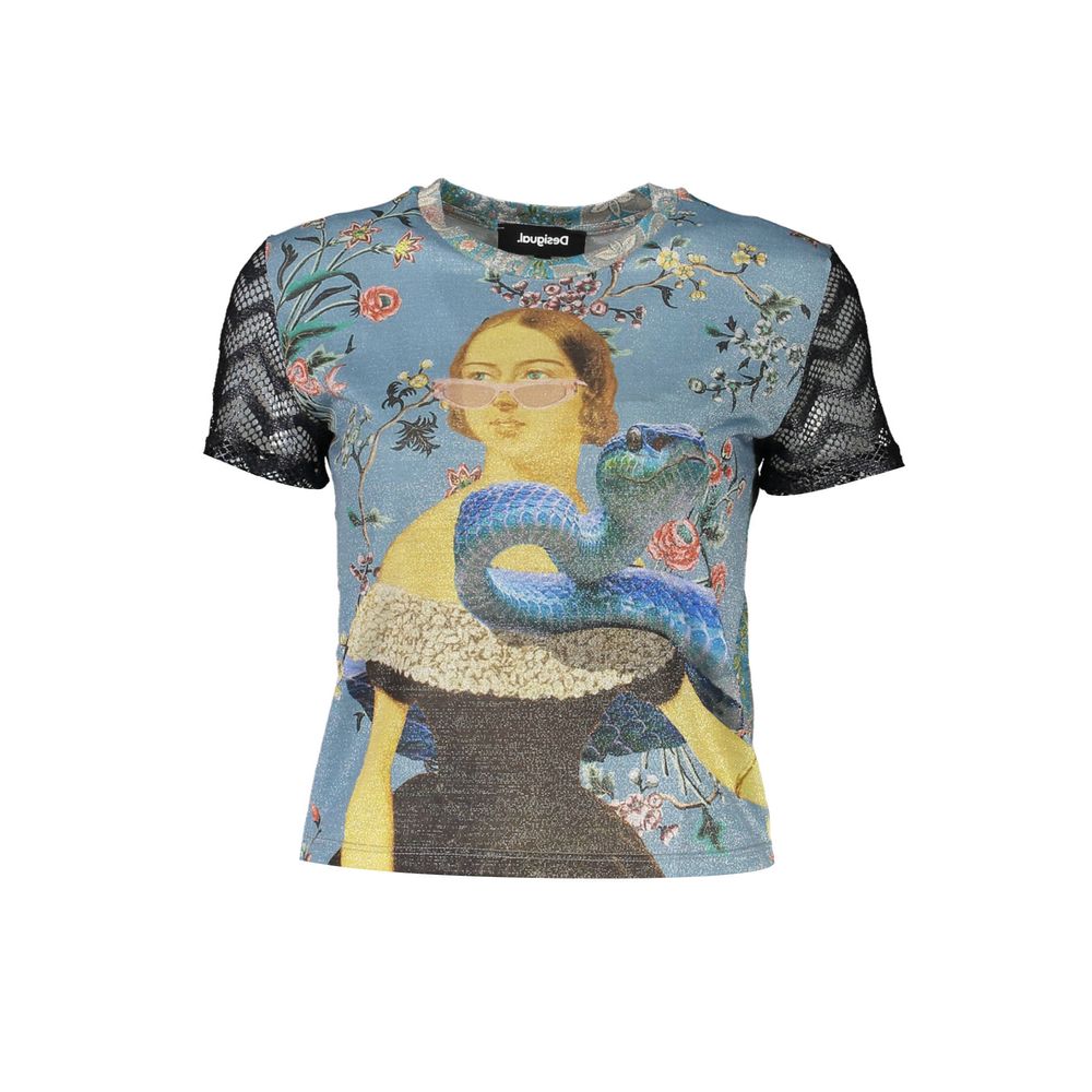Desigual Blaues Polyester-T-Shirt