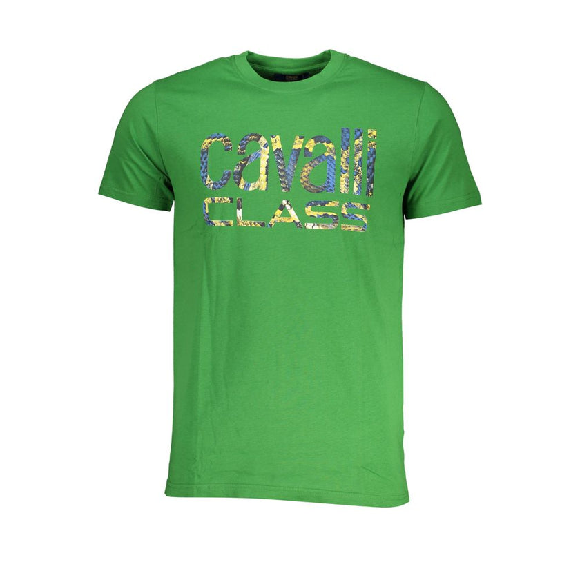 Cavalli Class Verde Baumwoll-T-Shirt für Herren
