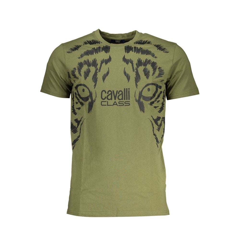 Cavalli Class Men's Green Cotton T-Shirt