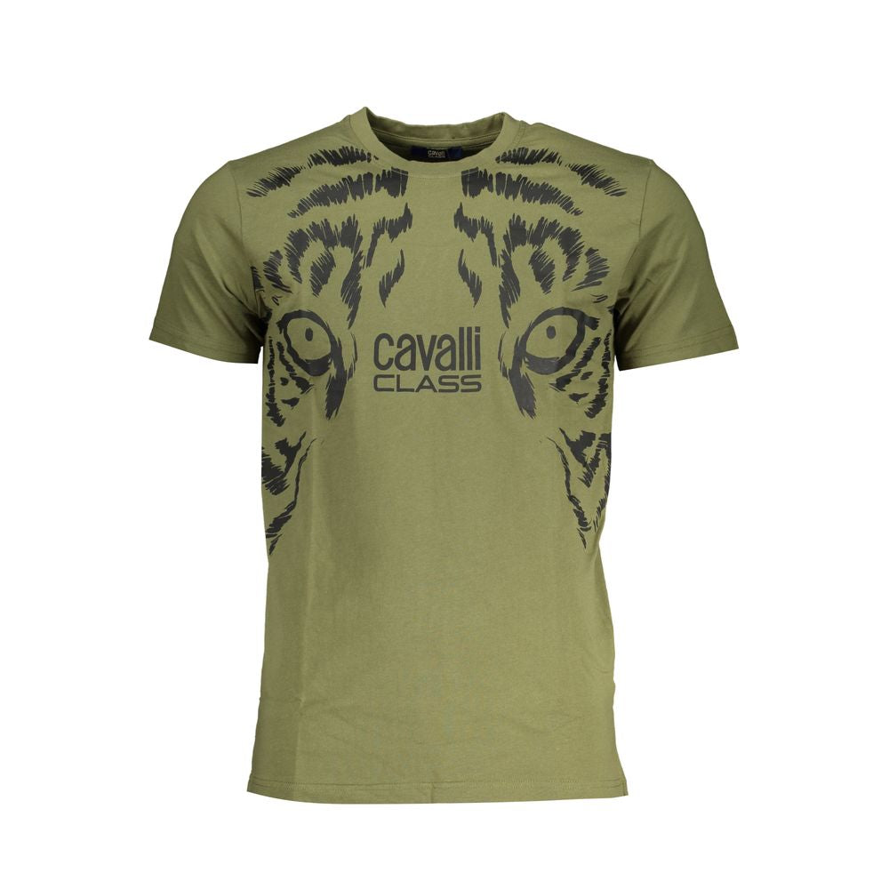 Cavalli Class Verde Baumwoll-T-Shirt für Herren