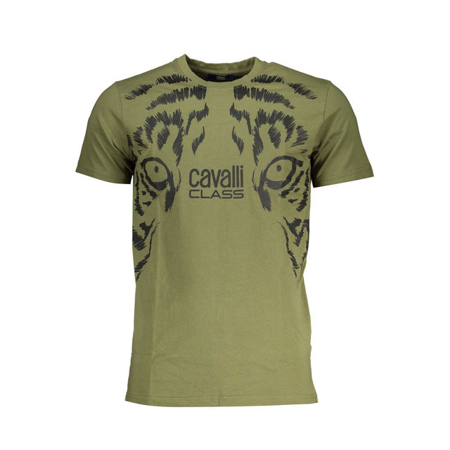 Cavalli Class Verde Baumwoll-T-Shirt für Herren