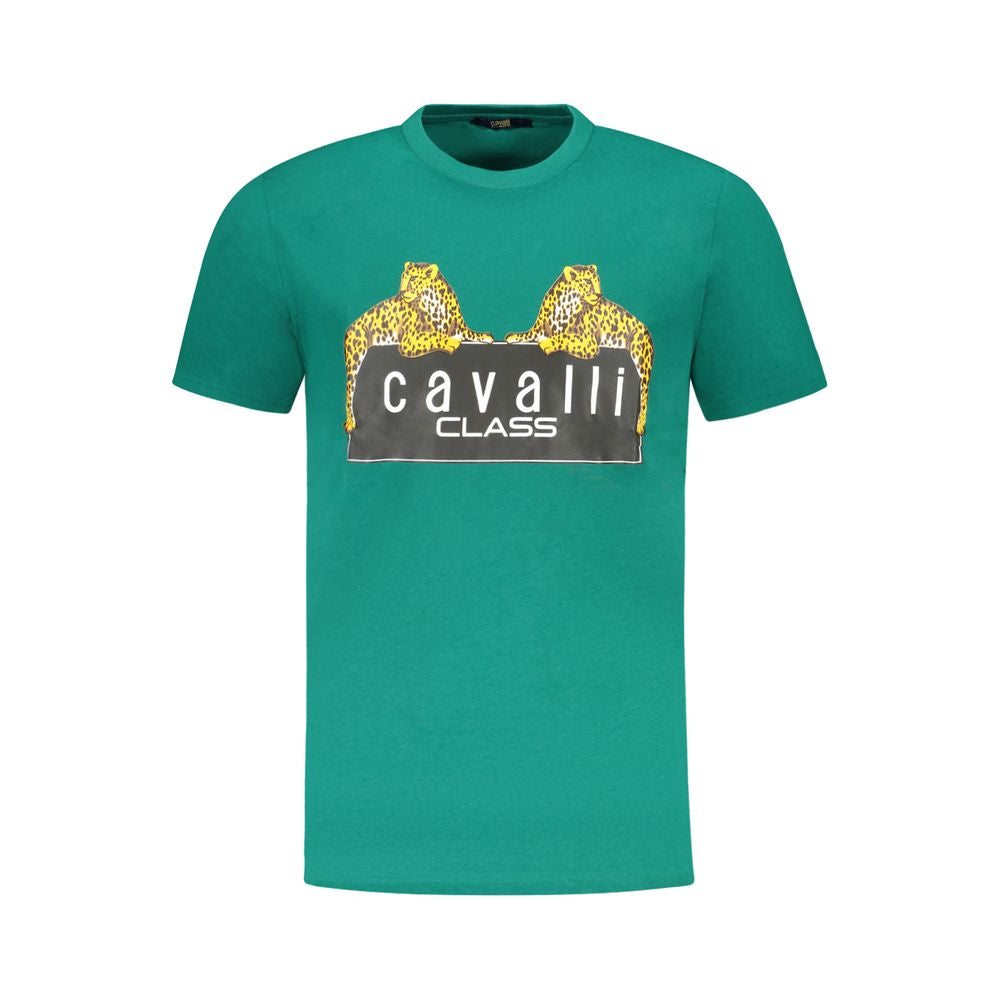 Cavalli Class Men's Green Cotton T-Shirt