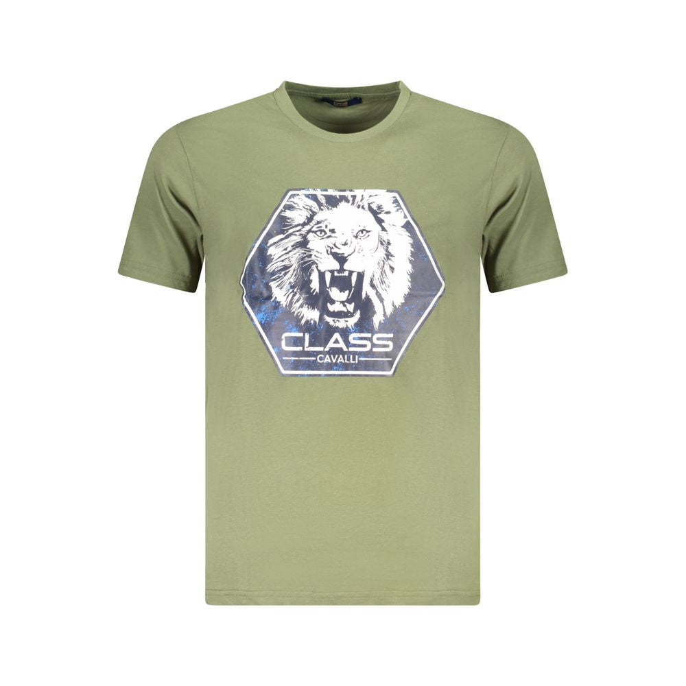 Cavalli Class Men's Green Cotton T-Shirt