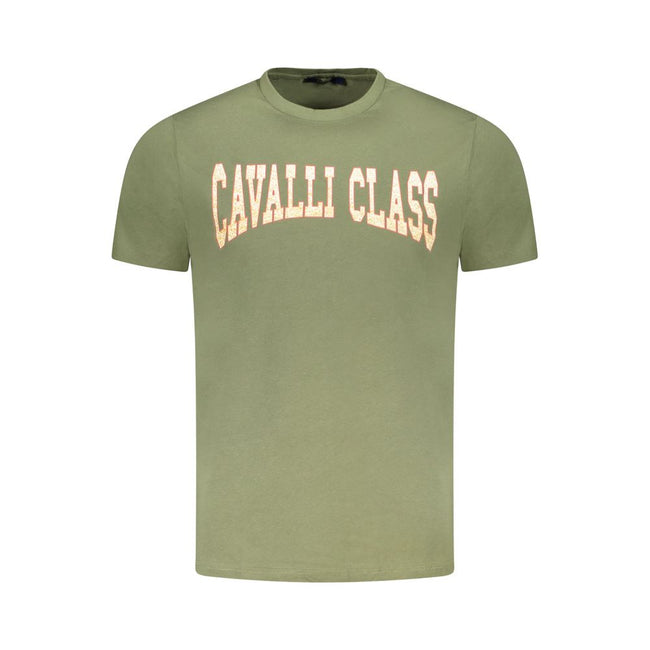 Cavalli Class Verde Baumwoll-T-Shirt für Herren