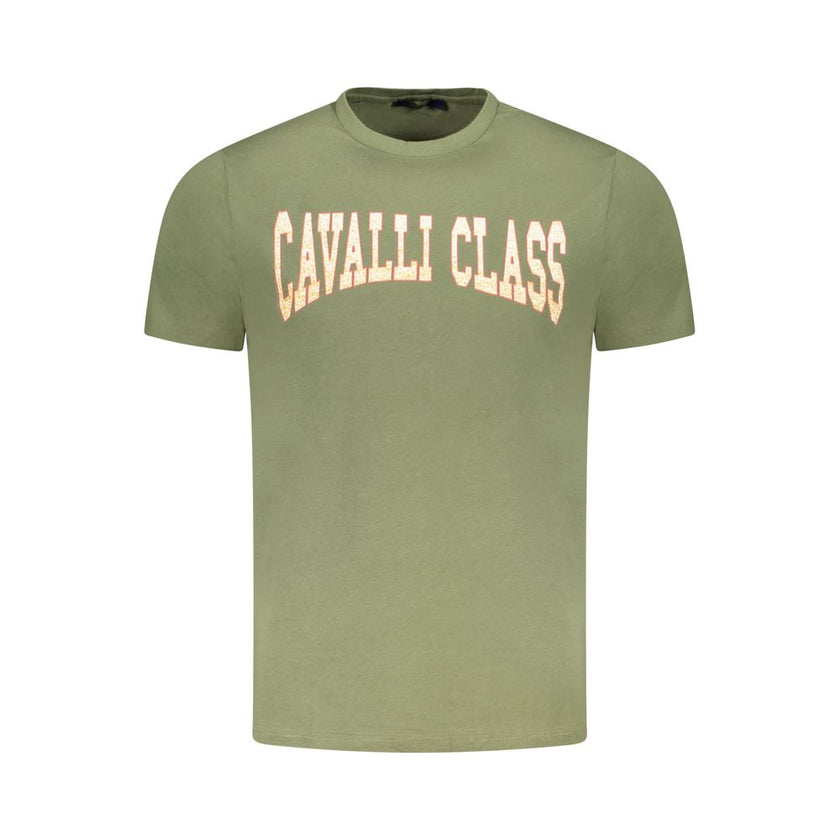 Cavalli Class Verde Baumwoll-T-Shirt für Herren