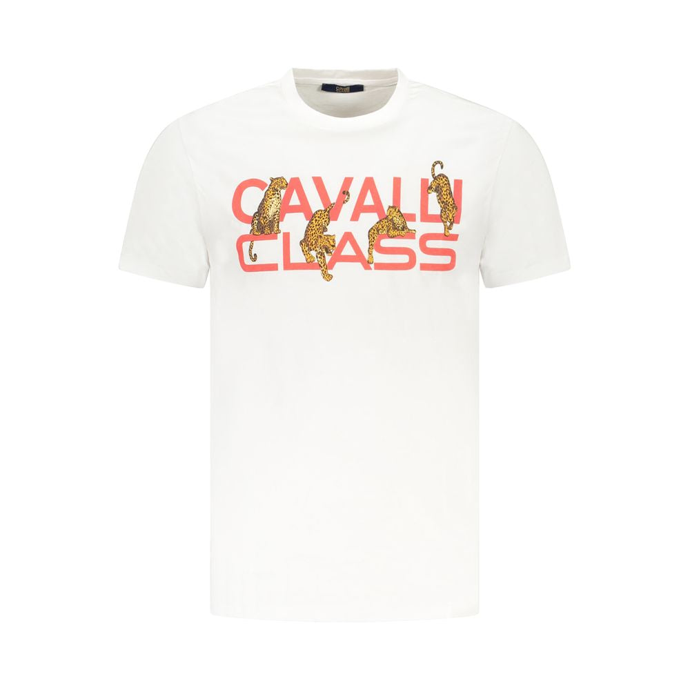 Cavalli Class Men's White Cotton T-Shirt