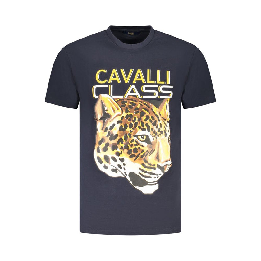 Cavalli Class Blu Baumwoll-T-Shirt für Herren
