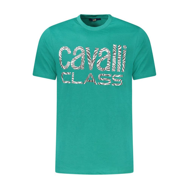 Cavalli Class Verde Baumwoll-T-Shirt für Herren