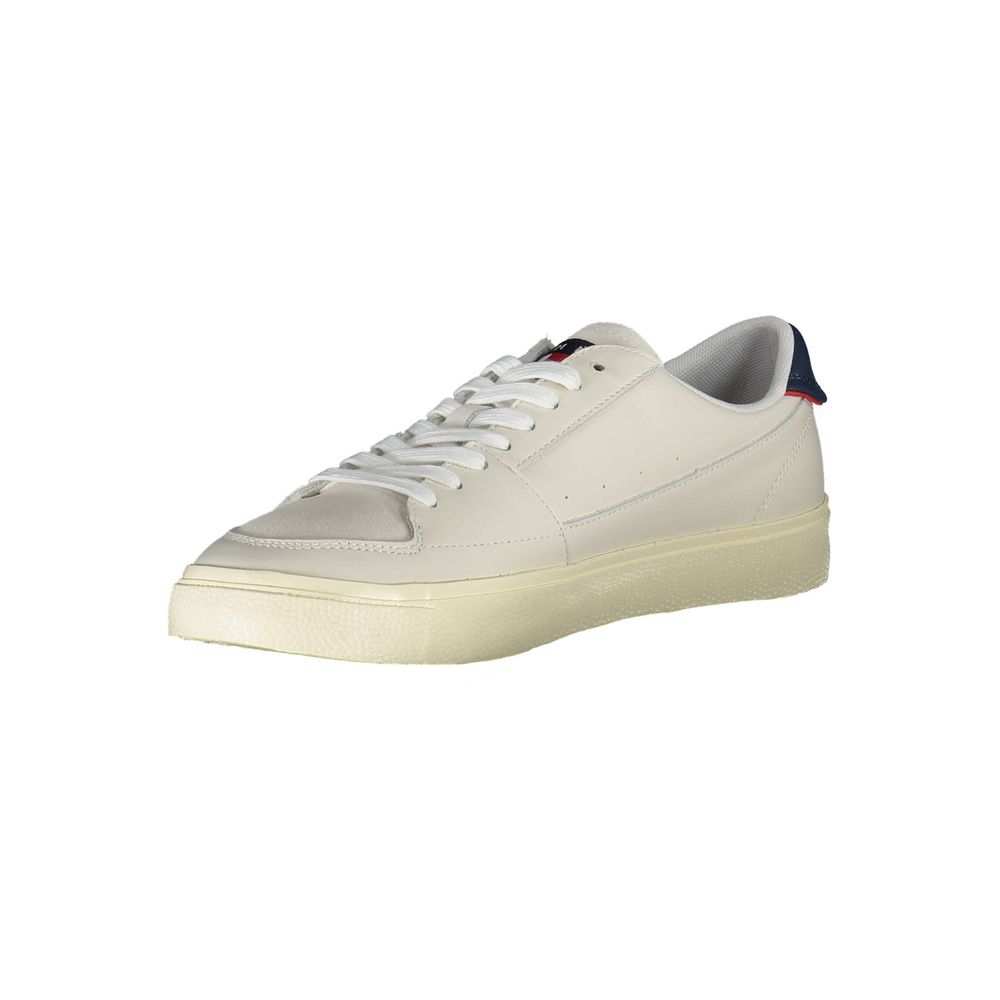Tommy Hilfiger Men's White Leather Sneakers