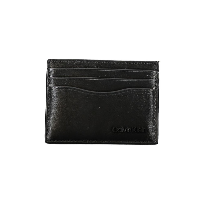 Calvin Klein Schwarzes Leder Portemonnaie