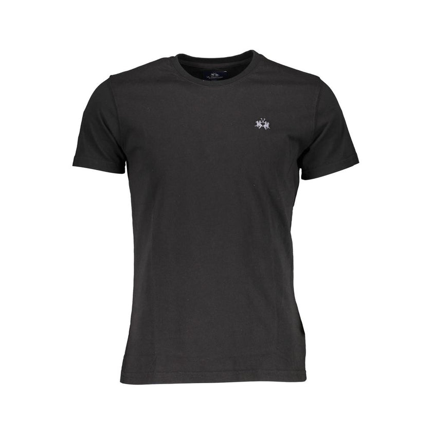 La Martina Schwarzes Baumwoll-T-Shirt für Herren