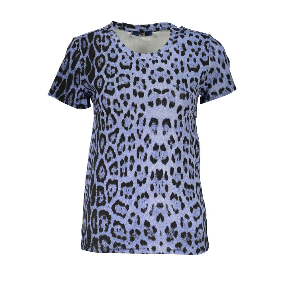 Cavalli Class Azzurro Baumwoll-T-Shirt für Damen