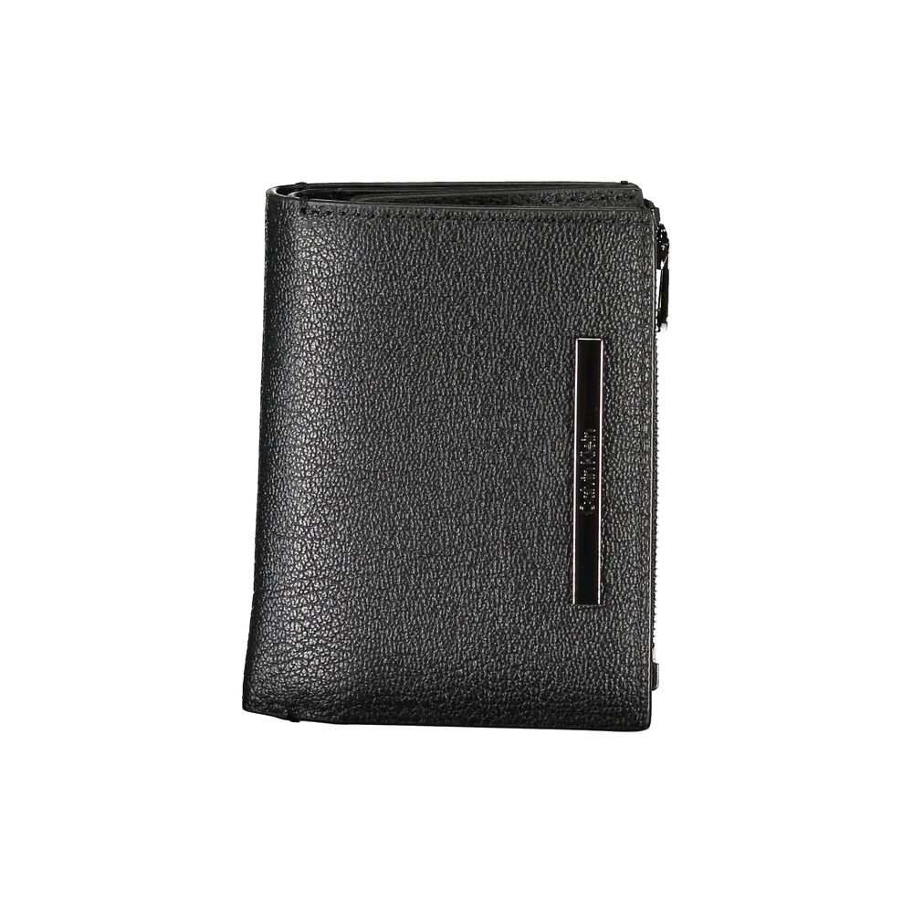 Calvin Klein Elegant Black Leather Wallet with Coin Compartment