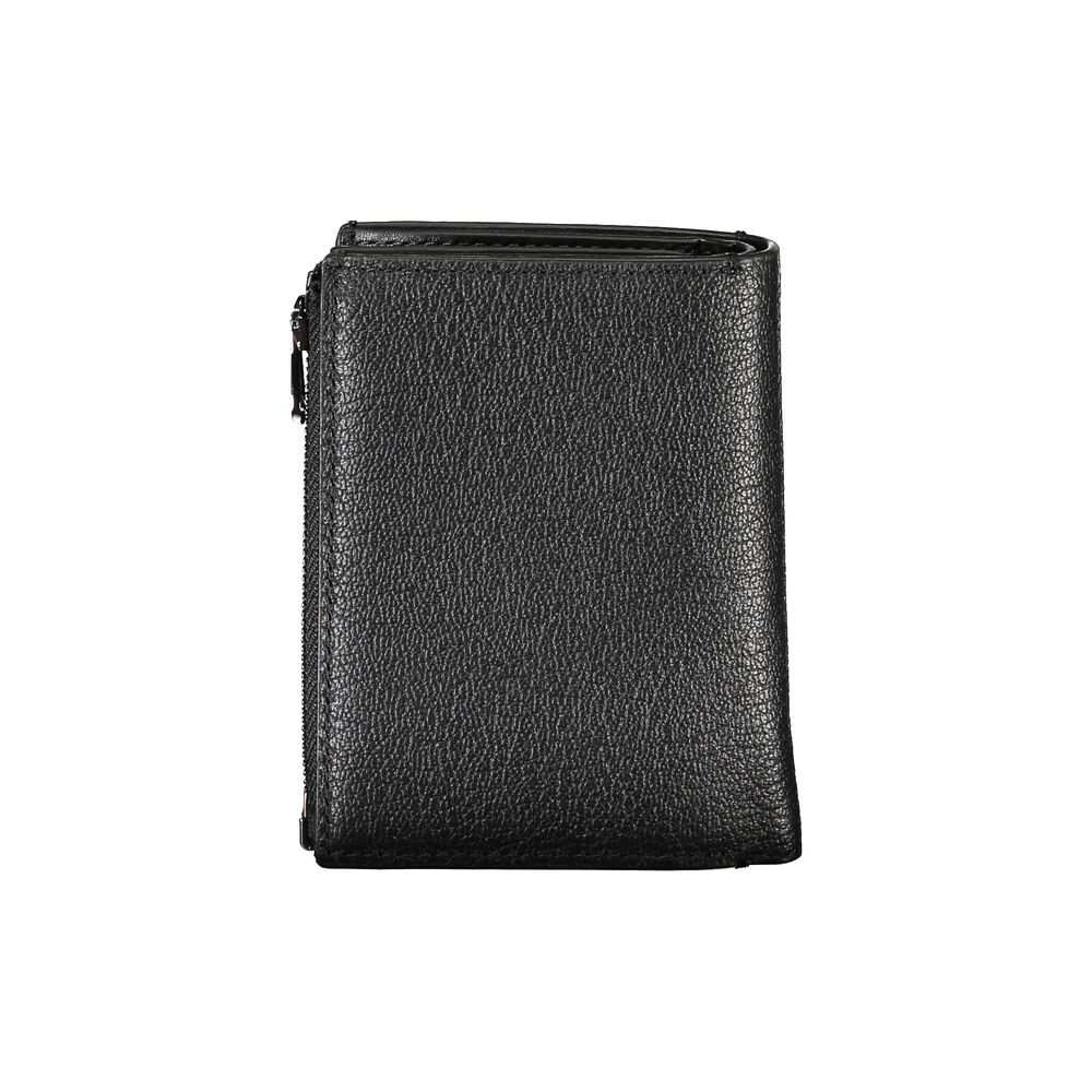 Calvin Klein Elegant Black Leather Wallet with Coin Compartment