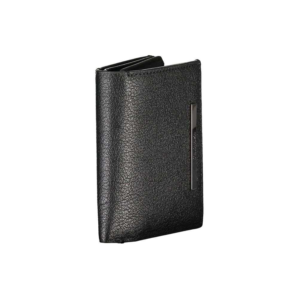 Calvin Klein Elegant Black Leather Wallet with Coin Compartment