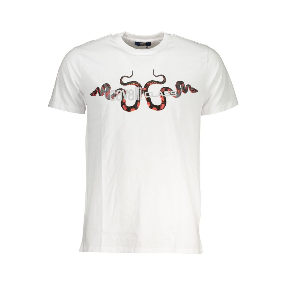 Cavalli Class Men's White Cotton T-Shirt