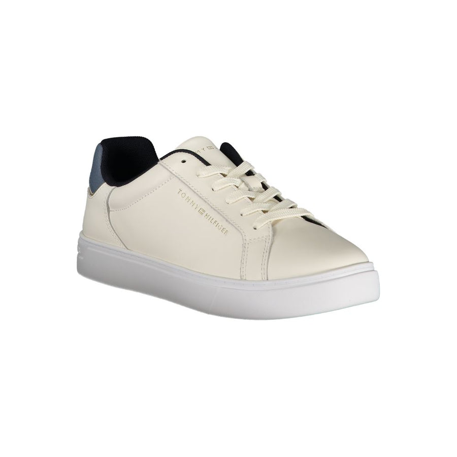 Tommy Hilfiger Beige Genuine Leather Sneakers