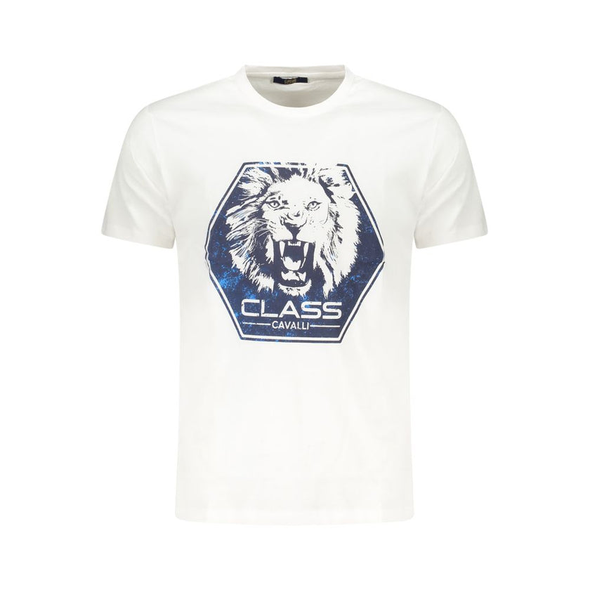 Cavalli Class Bianco Baumwoll-T-Shirt für Herren