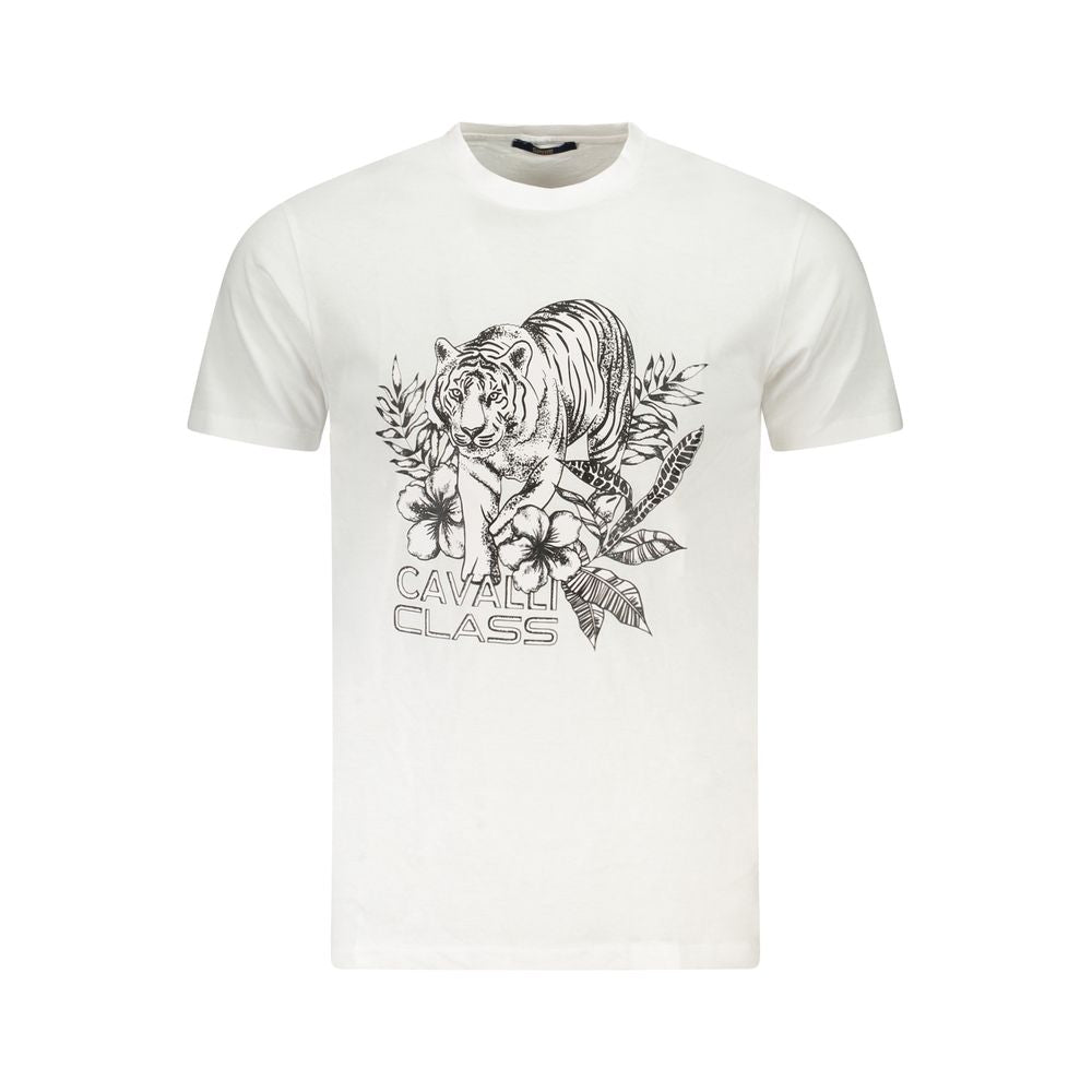 Cavalli Class Men's White Cotton T-Shirt