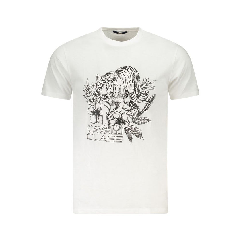 Cavalli Class Bianco Baumwoll-T-Shirt für Herren