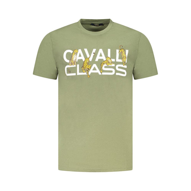 Cavalli Class Verde Baumwoll-T-Shirt für Herren