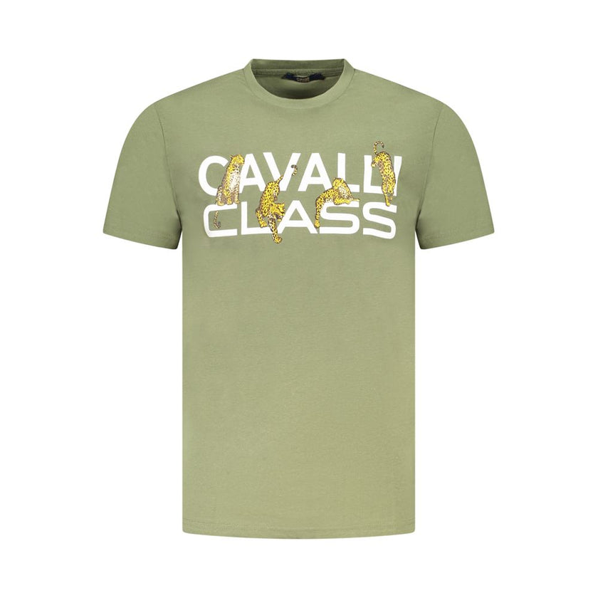 Cavalli Class Verde Baumwoll-T-Shirt für Herren