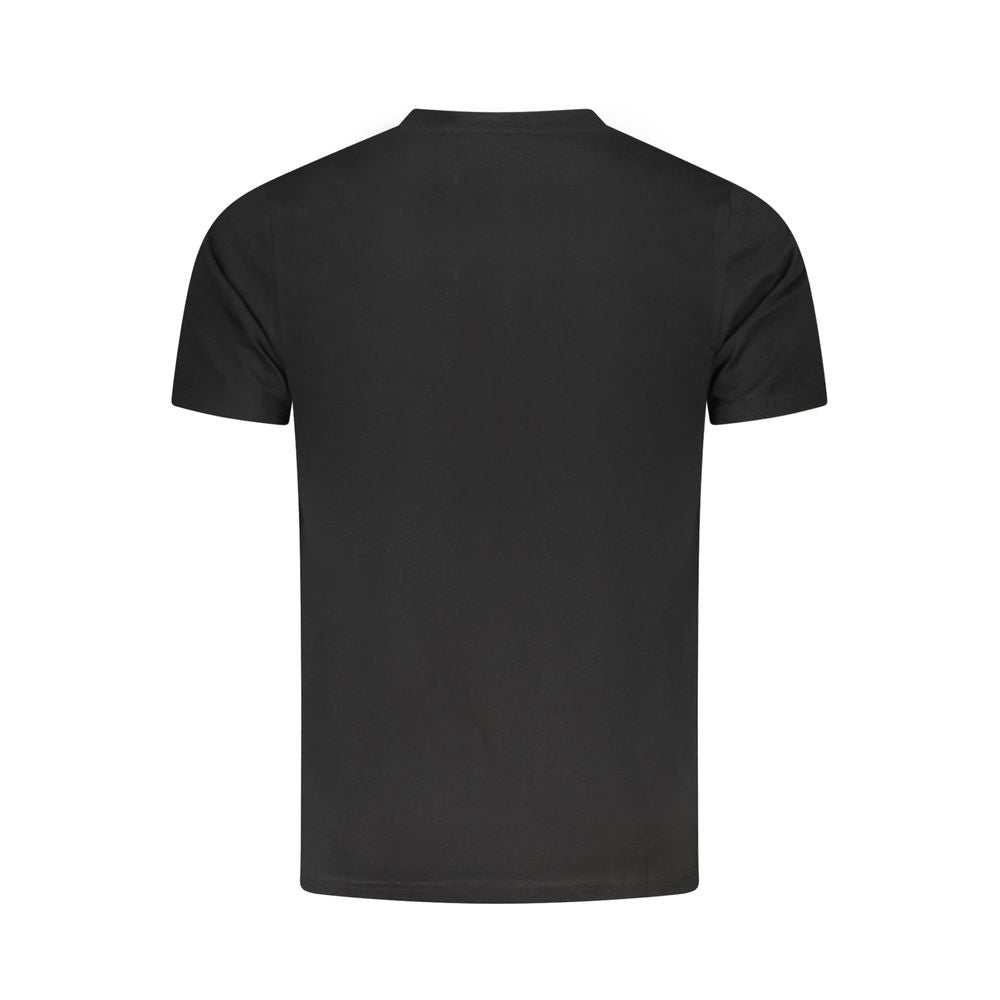 Cavalli Class schwarzes Baumwoll-T-Shirt für Herren mit Rundhalsausschnitt und Logo-Druck