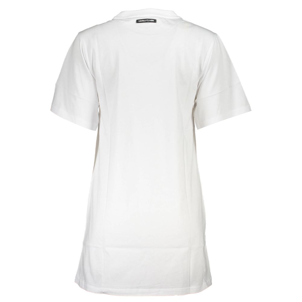 Cavalli Class Baumwollkleid in Weiß