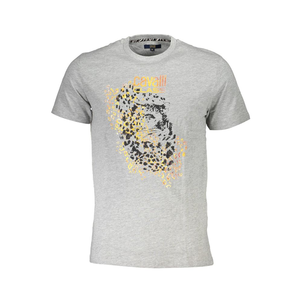 Cavalli Class Men's Grey Cotton T-Shirt