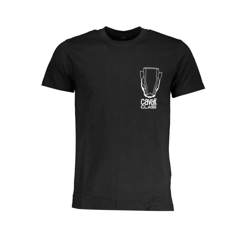 Cavalli Class Schwarzes Baumwoll-T-Shirt für Herren