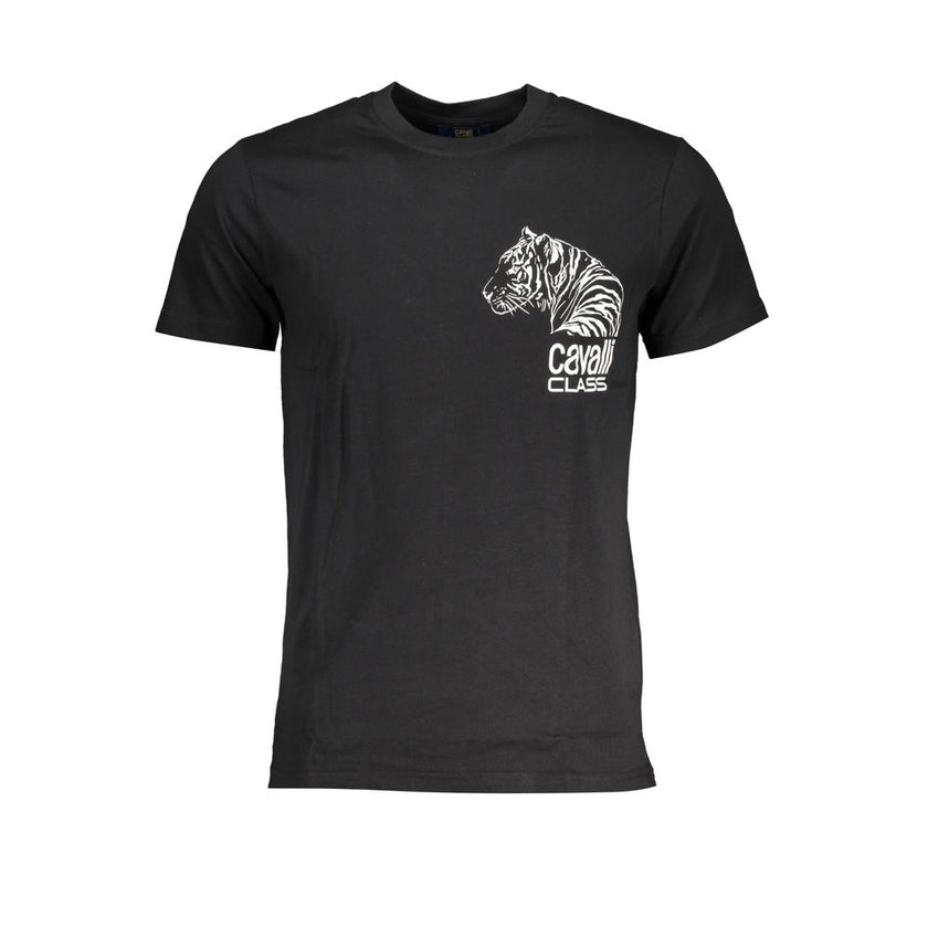 Cavalli Class Schwarzes Baumwoll-T-Shirt für Herren