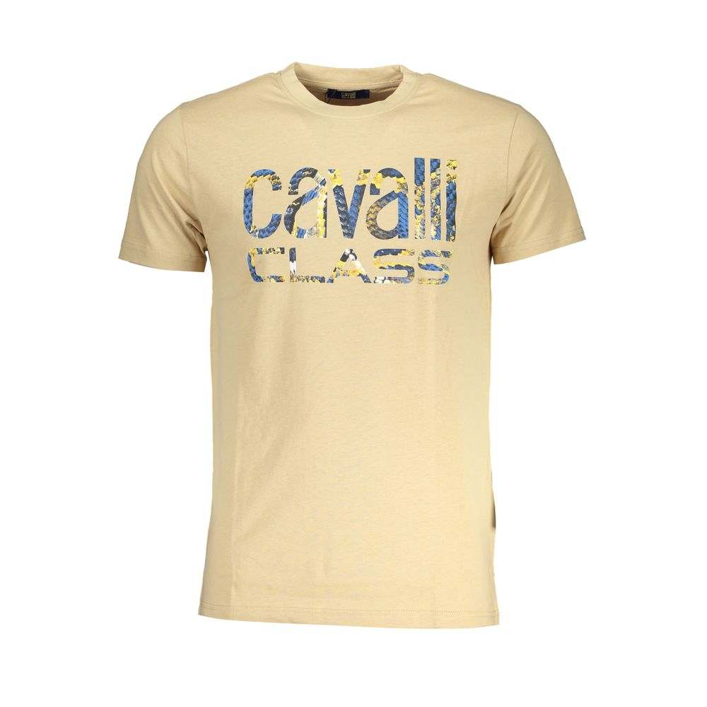 Cavalli Class Men's Beige Cotton T-Shirt