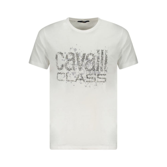 Cavalli Class Bianco Baumwoll-T-Shirt für Herren